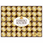 Box of Ferrero Rocher chocolates in gold wrappers