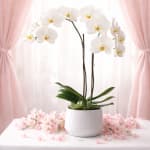 Everlasting White Silk Orchid Arrangement