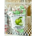 Bag of green apple salt water taffy candy
