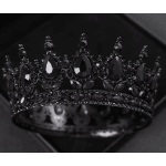 Black jeweled crown with teardrop-shaped stones