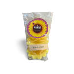 Bagged yellow sunflower-shaped candle labeled Spiced Cider