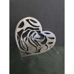 Metal Heart wall hanger Full rose