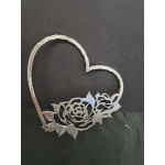 Metal Heart wall hanger open rose
