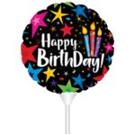 Happy Birthday Mylar Balloon on a Stick