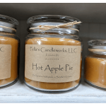 Jar candle labeled Hot Apple Pie