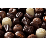 Assorted chocolate truffles in dark, milk, and white chocolate