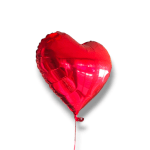 Red heart-shaped foil balloon on a string