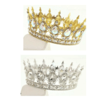 Jeweled crown with gold and silver rhinestones