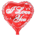 Heart-shaped red balloon with "I Love You" text and white heart graphics
