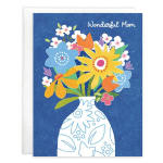 Mother's Day card with a colorful flower bouquet in a vase