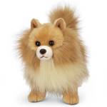 Fluffy tan and cream dog plush toy with a fox-like face