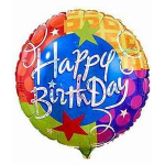 Colorful birthday balloon with "Happy Birthday" text