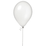 Single white balloon with a long string