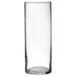 Tall clear glass cylinder vase