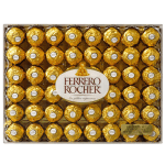 Box of Ferrero Rocher chocolates in gold wrappers