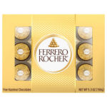 Box of Ferrero Rocher hazelnut chocolates