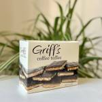 Box of coffee toffee candy on a table