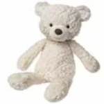 White teddy bear plush toy on a plain background