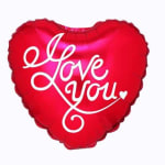 Red heart-shaped balloon with "I Love You" text