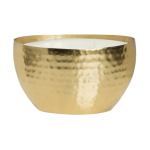 Amber & Teakwood Gold Oval Brass 18oz. Hammered Bowl Candle