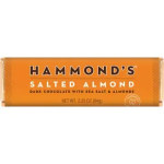 Orange chocolate bar wrapper labeled Hammond's Salted Almond