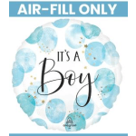 Blue balloon with "It's a Boy" text and confetti design