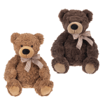 Two plush teddy bears with gingham bows