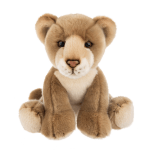 Plush teddy bear cub sitting upright