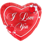 Red heart-shaped balloon with "I Love You" text