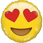 Heart-eyes emoji balloon in yellow and red
