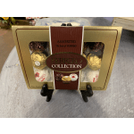 Box of Ferrero Collection assorted chocolates displayed upright on a black stand