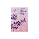 Mother's Day card with butterflies and floral silhouettes