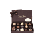 Box of assorted chocolates with a ribbon bow