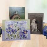 Sympathy greeting cards with floral and animal designs