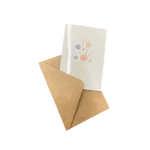 Greeting card in a kraft paper envelope with a floral design