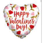 Heart-shaped balloon reading Happy Valentine's Day