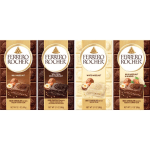 Ferrero Rocher chocolate bars in four flavors arranged side by side