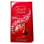 Red Lindt Lindor milk chocolate truffles bag
