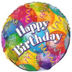 Colorful birthday balloon with "Happy Birthday" text
