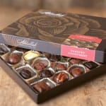 Box of assorted chocolates in a gift box