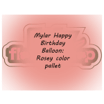 Pink birthday balloon graphic with text