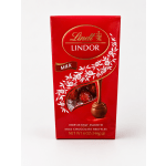 Red Lindt Lindor milk chocolate truffles box