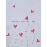 Valentine's Day card with red heart shapes on long stems