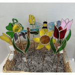 Handmade Stained Glass Planter Picks