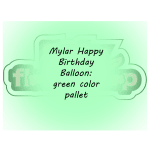 Green birthday balloon graphic with text