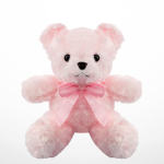 Pink teddy bear with a satin bow