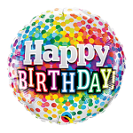 Colorful birthday balloon with "Happy Birthday" text