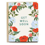 Get well soon card with floral border