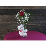 hug bear vase with rose