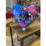 Heart-shaped Mother's Day balloon with floral print